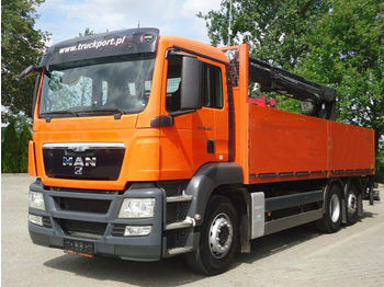 Valníkový/ Plošinový nákladný automobil, Auto s hydraulickou rukou MAN TGS 26.400 6x2 Pritsche Kran HIAB 166K PRO: obrázok 1