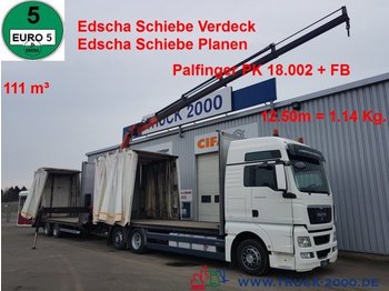 Plachtové nákladné vozidlo MAN TGX 26.440 111m³ Jumbo+ Kran PK18002 12,5m=1,14t: obrázok 1