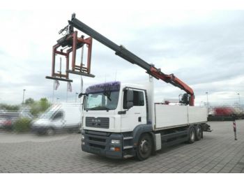 Valníkový/ Plošinový nákladný automobil MAN TG-A 26.360 6x2 Pritsche Heckkran: obrázok 1