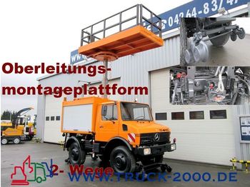 UNIMOG 424 4x4 Zweiwege Hubarbeitsbühne Strom/Oberleitg - Stavebné stroje